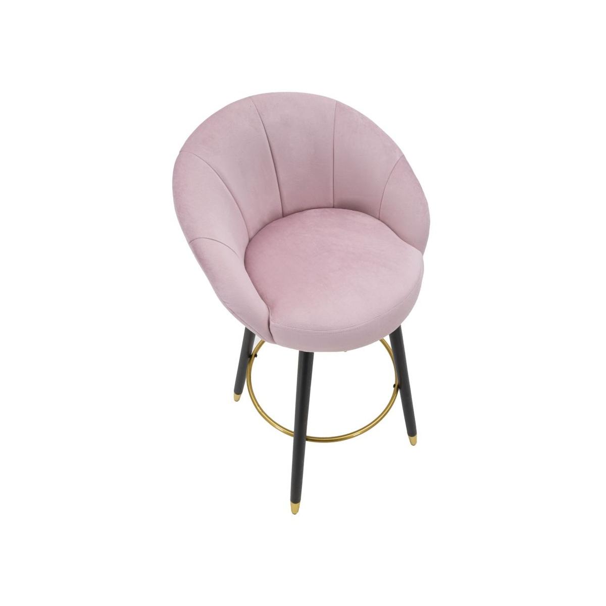 Sgabello Bar Prague Rosa cm.55x56x104 Altezza Seduta 80Cm