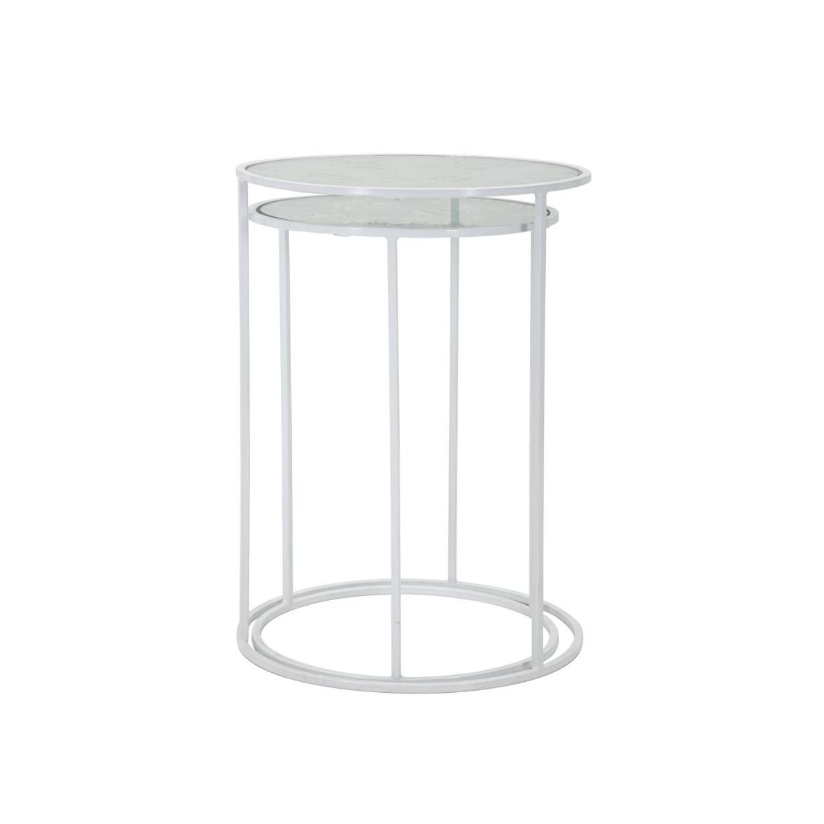 Tavolinetti White Harts Coppia cm.Ø43x60-38x55