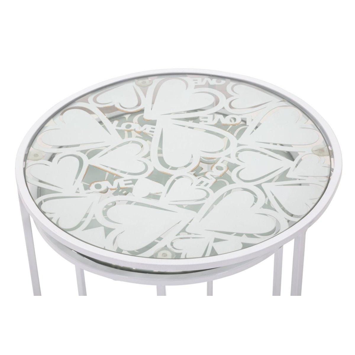 Tavolinetti White Harts Coppia cm.Ø43x60-38x55