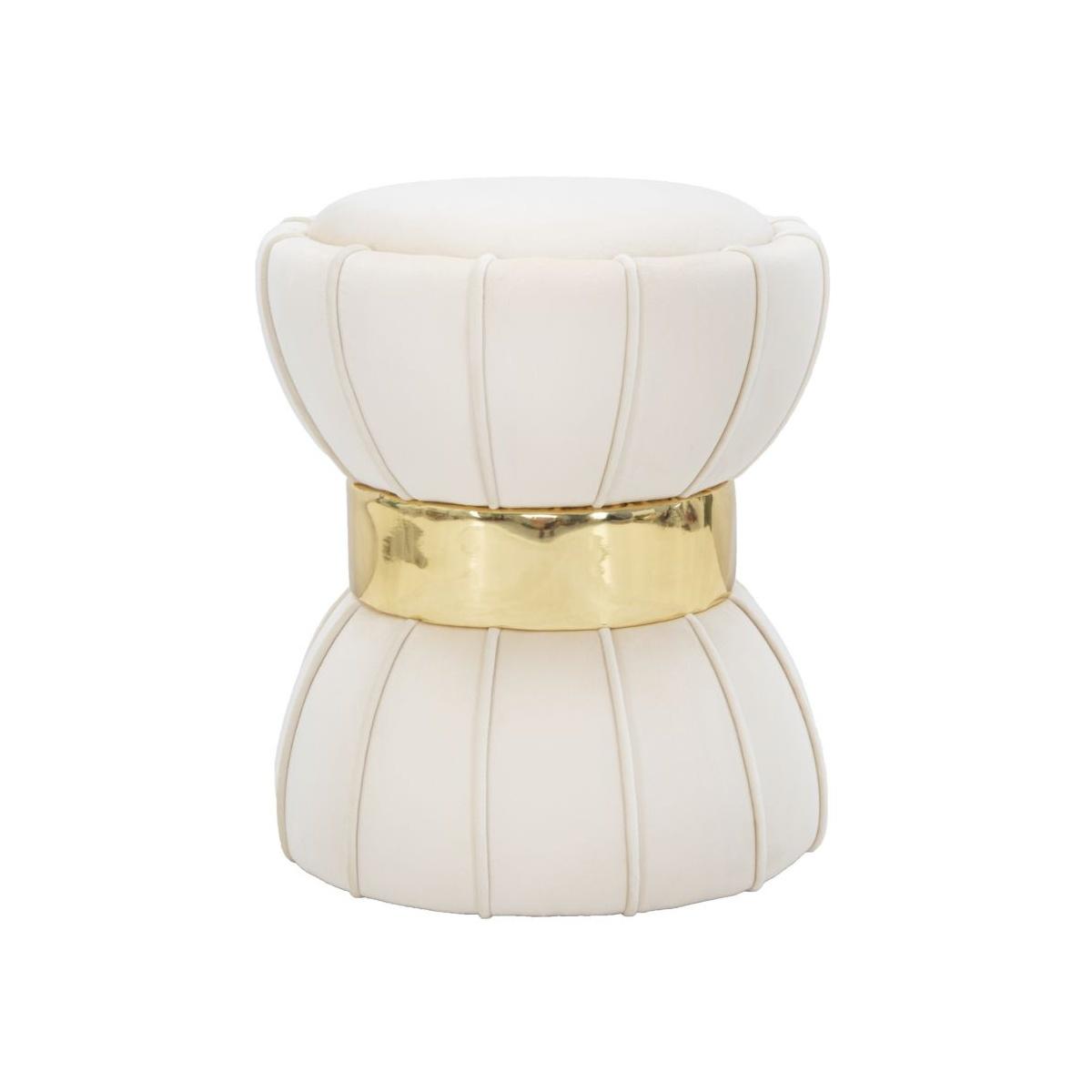 Sgabello flower crema