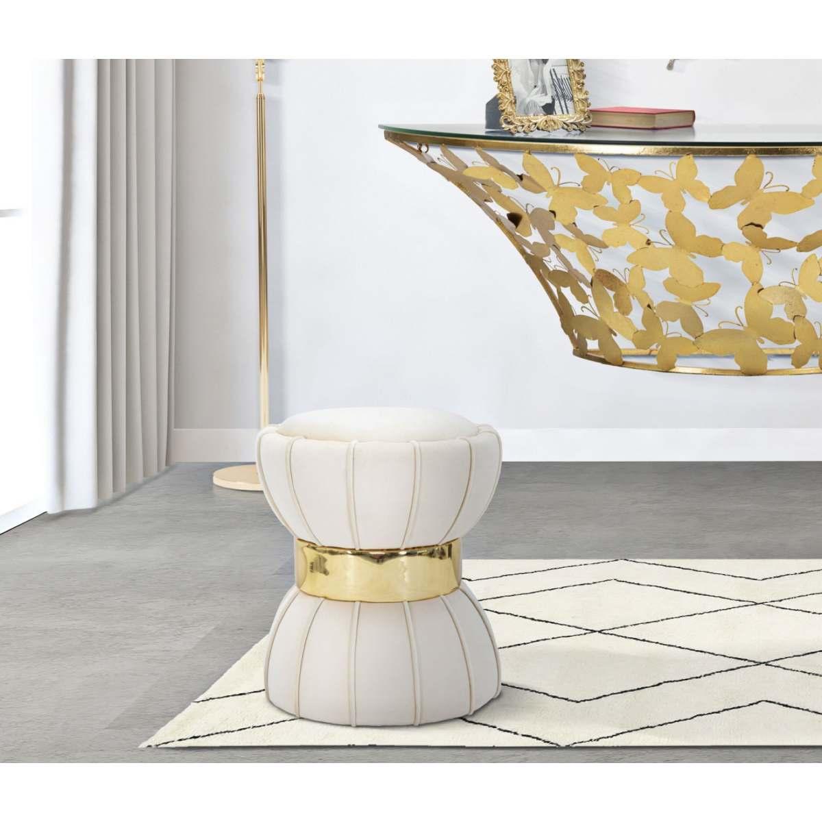 Sgabello flower crema