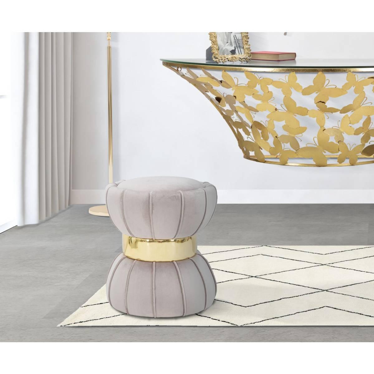 Sgabello Flower Grigio cm.Ø40x44