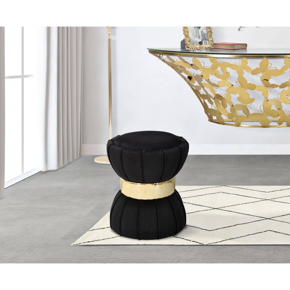 Sgabello Flower Nero cm.Ø40x44