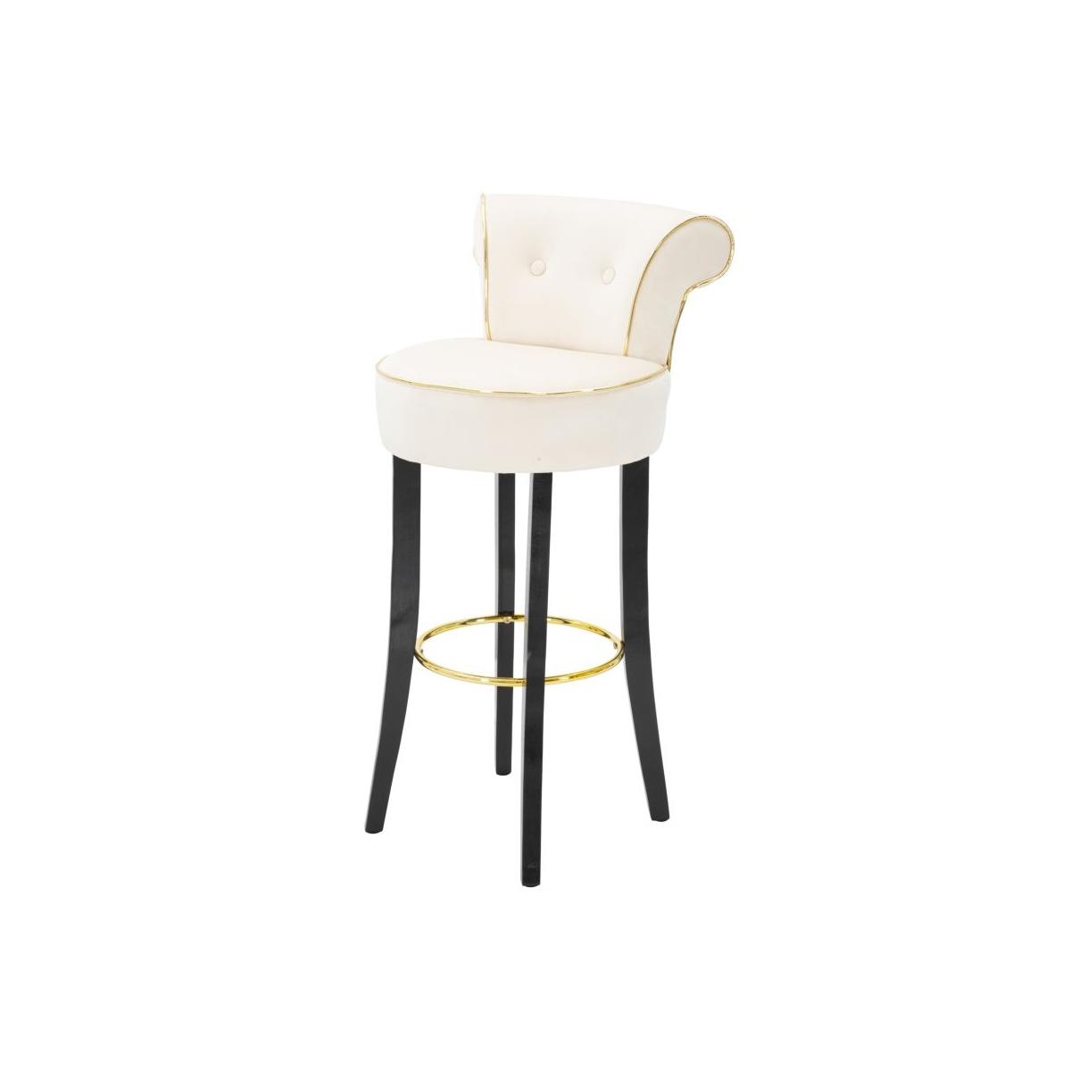 Sgabello Bar Luxy Crema cm.46x48x96 Altezza Seduta 75Cm
