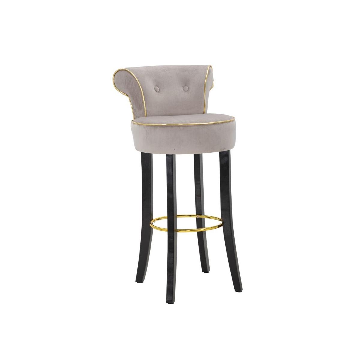 Sgabello Bar Luxy Grigio cm.46x48x96 Altezza Seduta 75Cm