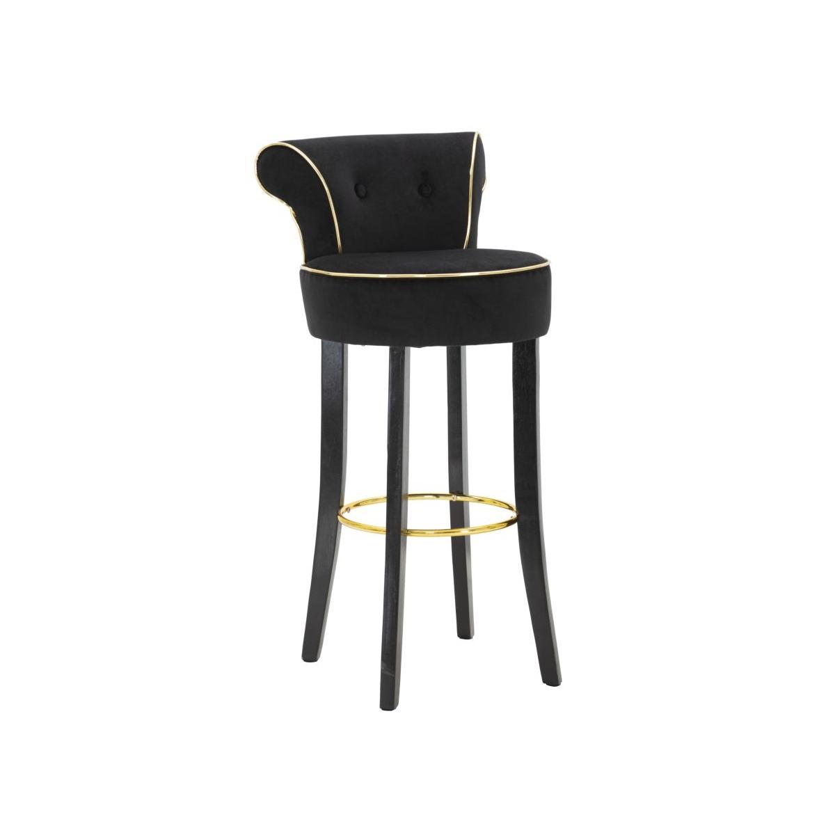 Sgabello Bar Luxy Nero cm.46x48x96 Altezza Seduta 75Cm