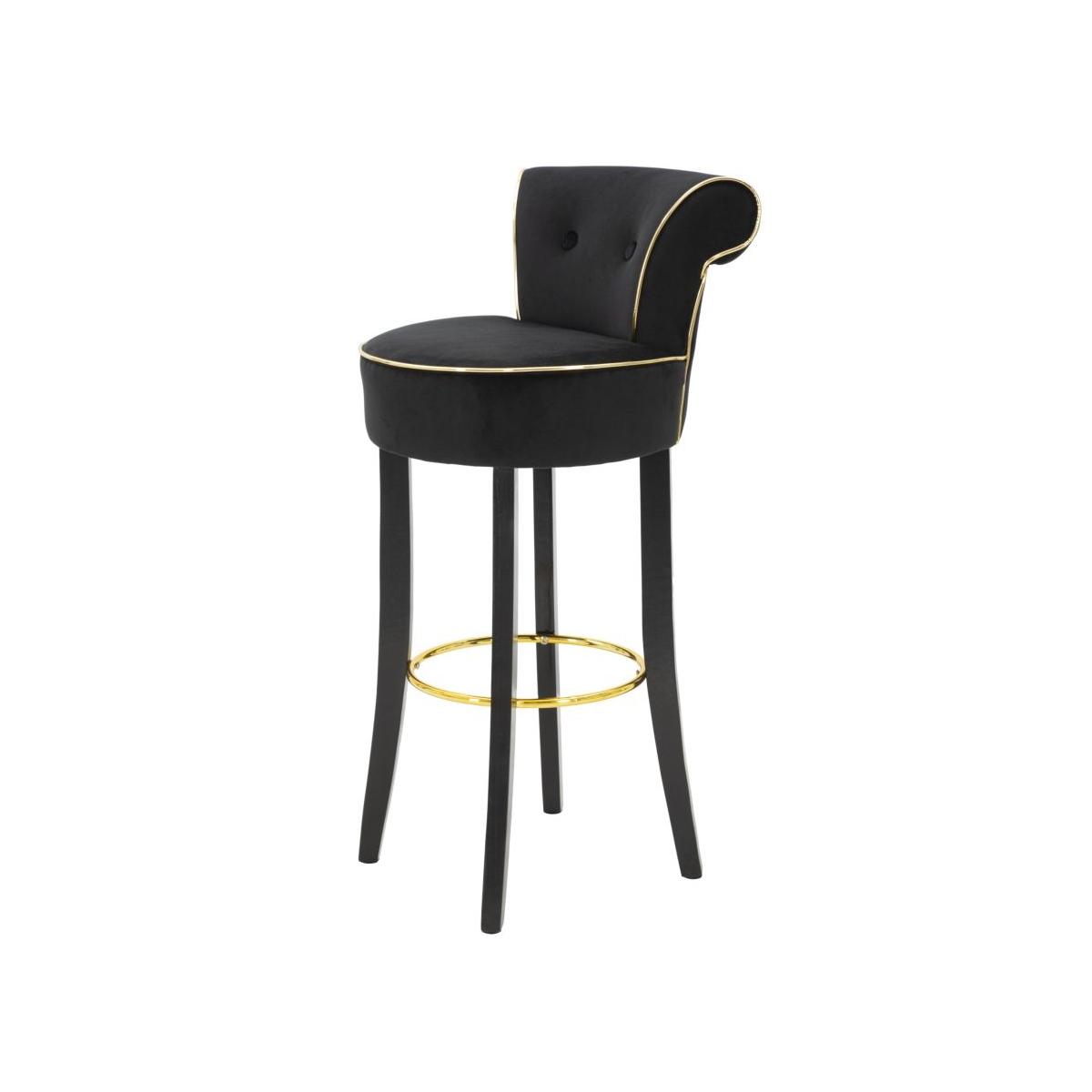 Sgabello Bar Luxy Nero cm.46x48x96 Altezza Seduta 75Cm