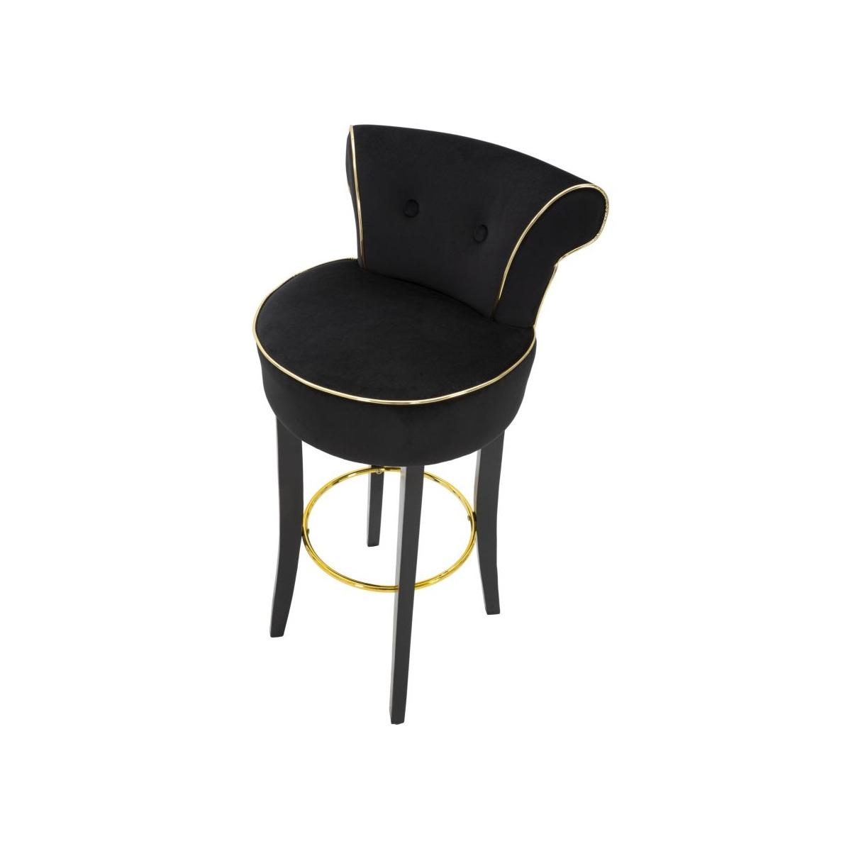 Sgabello Bar Luxy Nero cm.46x48x96 Altezza Seduta 75Cm
