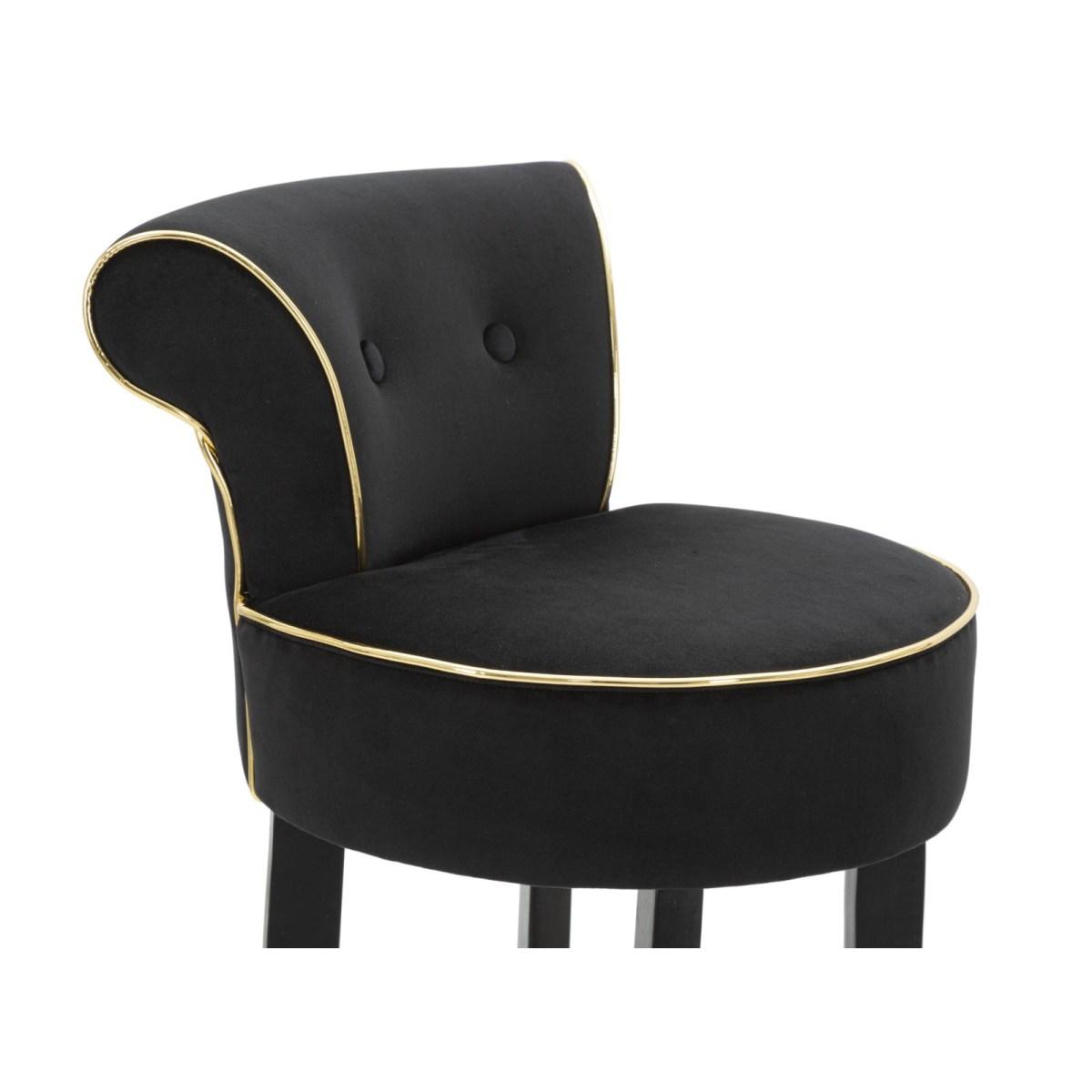 Sgabello Bar Luxy Nero cm.46x48x96 Altezza Seduta 75Cm