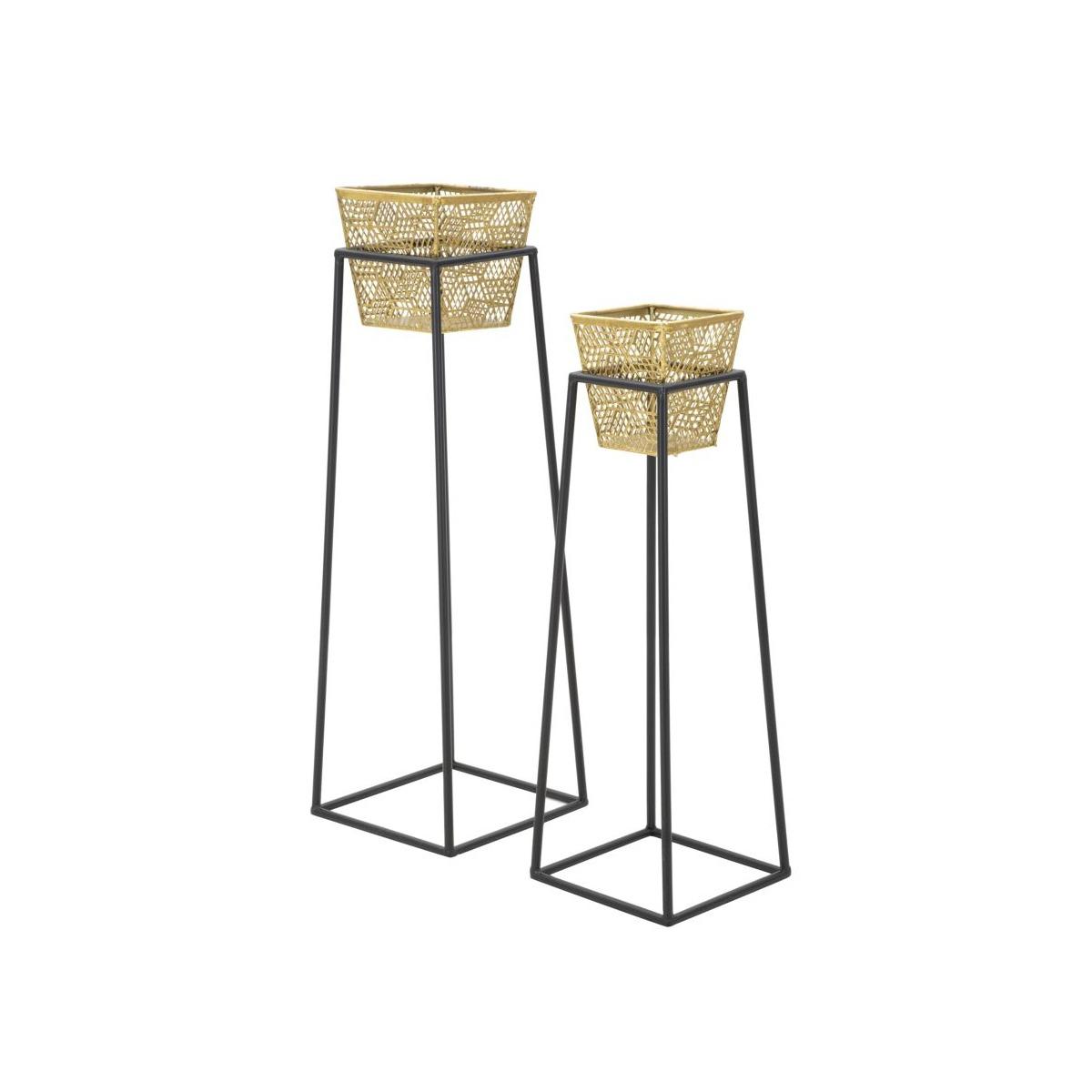 Porta Vasi Square Coppia cm.Ø23x70-20x60