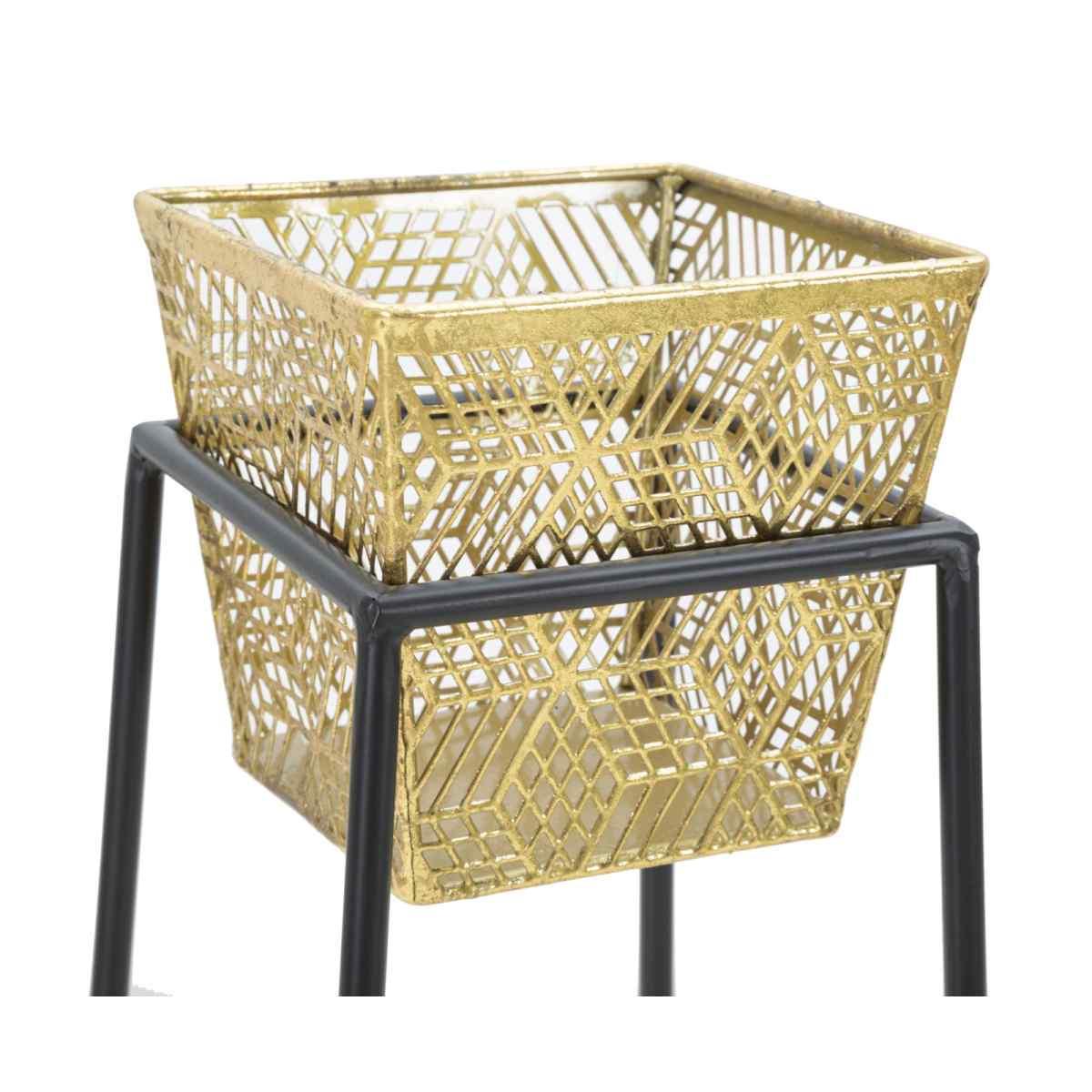 Porta Vasi Square Coppia cm.Ø23x70-20x60
