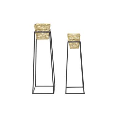 Porta Vasi Square Coppia cm.Ø23x70-20x60