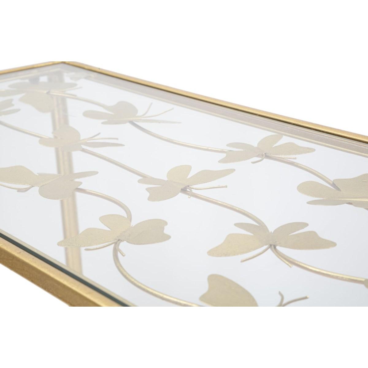 Consolle Butterflies Glass cm.100x35x80