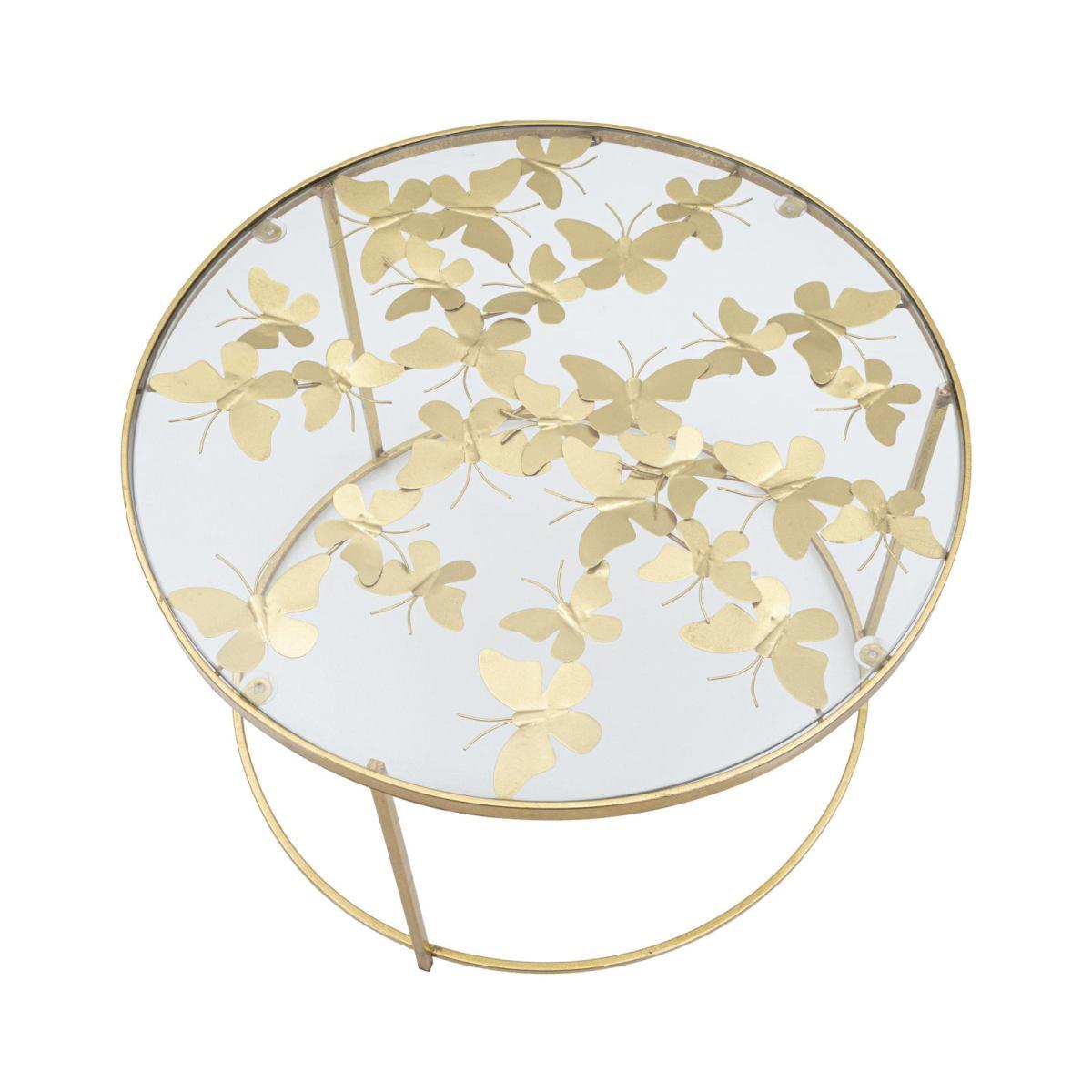 Tavolo Da Caffe' Butterflies cm.Ø60x40,5