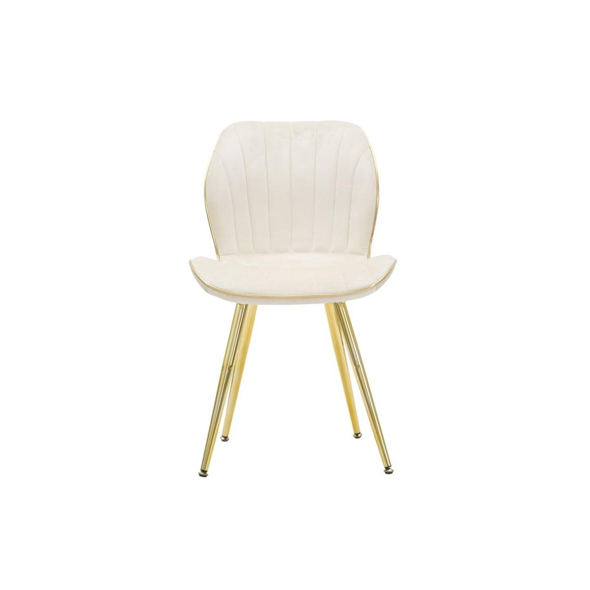 Sedia Paris Space Crema /Gold Set 2 Pz Cm 46x58x77