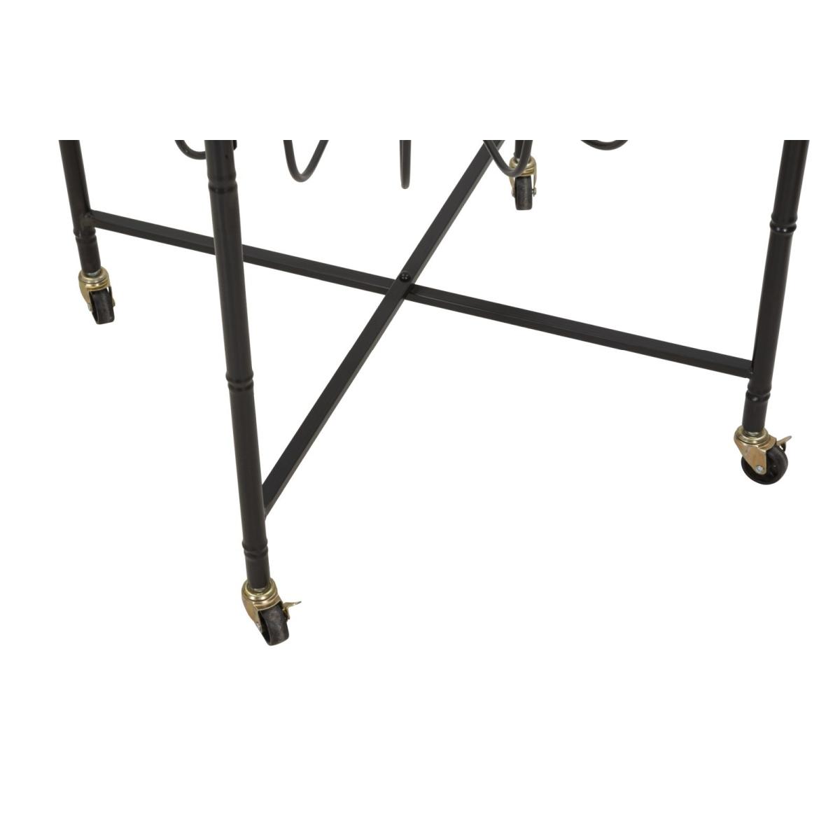 Tavolinetto Cebu Con Vetro E Ruote cm.70,5x65x57