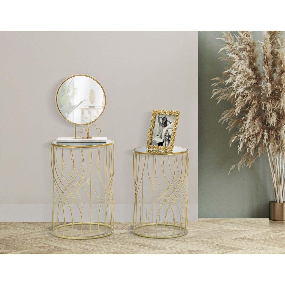 Tavolinetti Ligne Coppia cm.Ø38x55-33x50