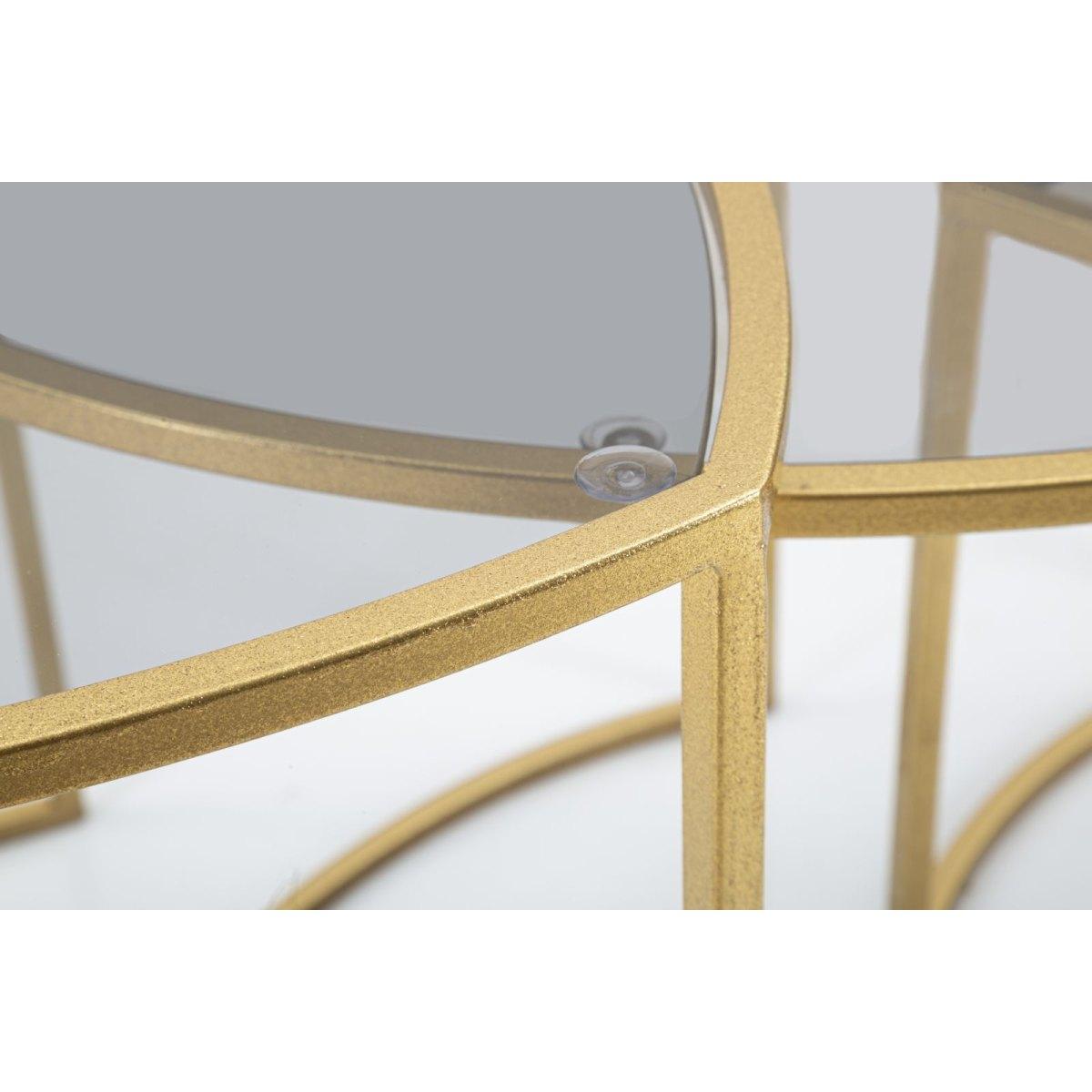 Tavolinetti Da Caffe' Triangle Set 3 Pz cm.Ø60x50-50x45-40x40