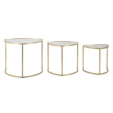 Tavolinetti Da Caffe' Triangle Set 3 Pz cm.Ø60x50-50x45-40x40