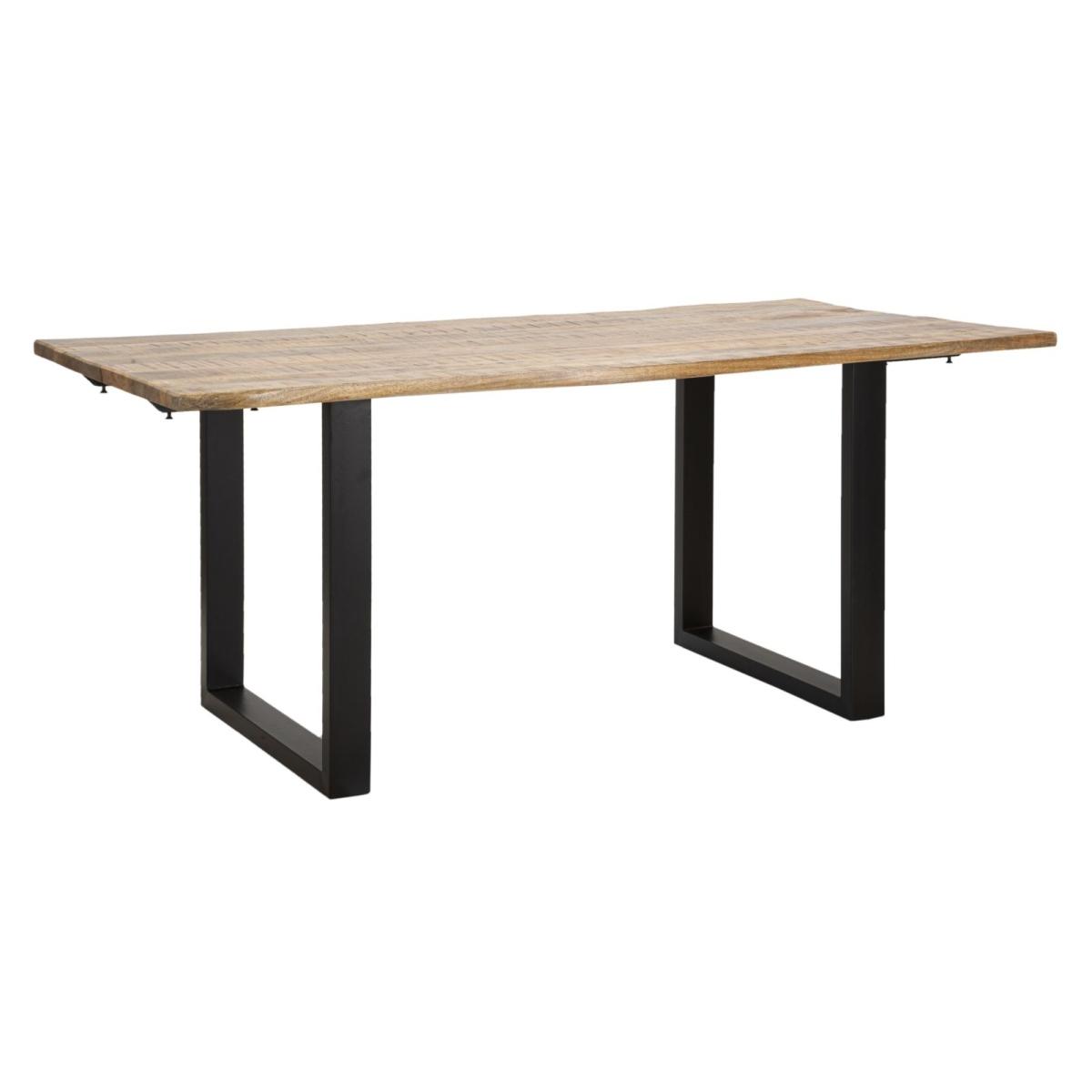Tavolo Da Pranzo Edge All. cm.180x90x77-Lunghezza Totale 280 Legno Di Mango