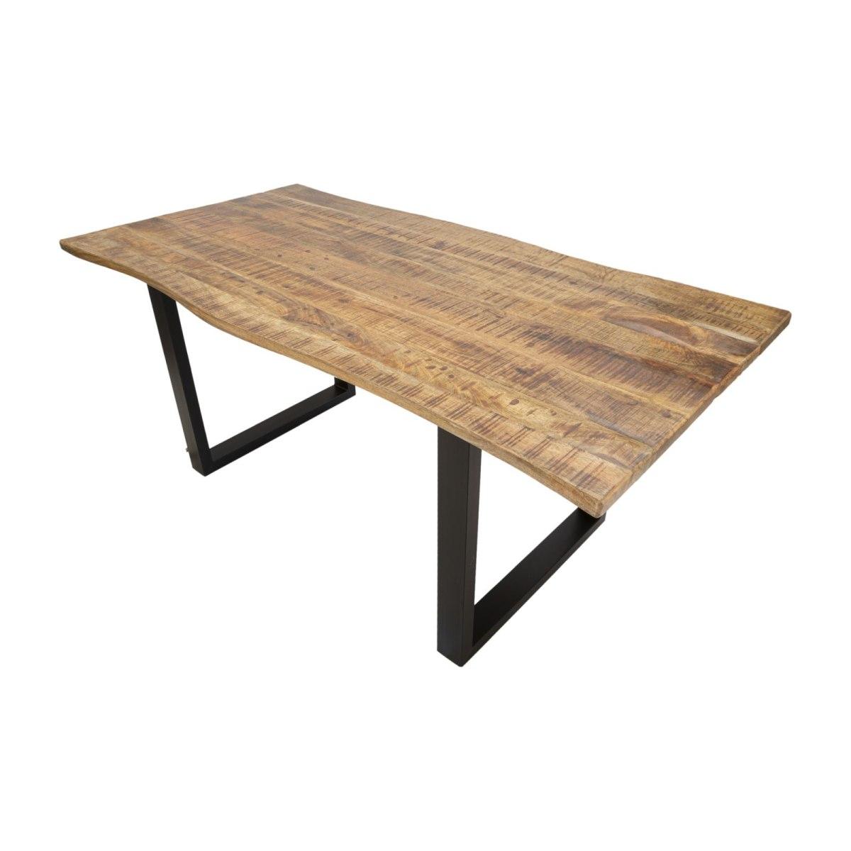 Tavolo Da Pranzo Edge All. cm.180x90x77-Lunghezza Totale 280 Legno Di Mango