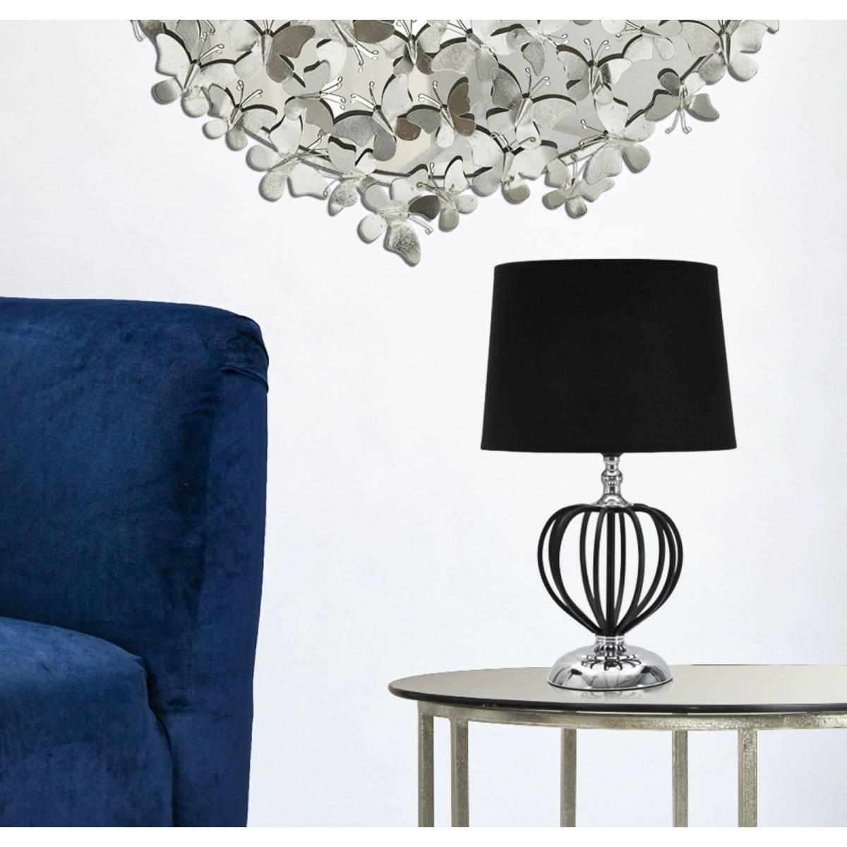 Lampada Da Tavolo Darky Silver cm.Ø28x44,5