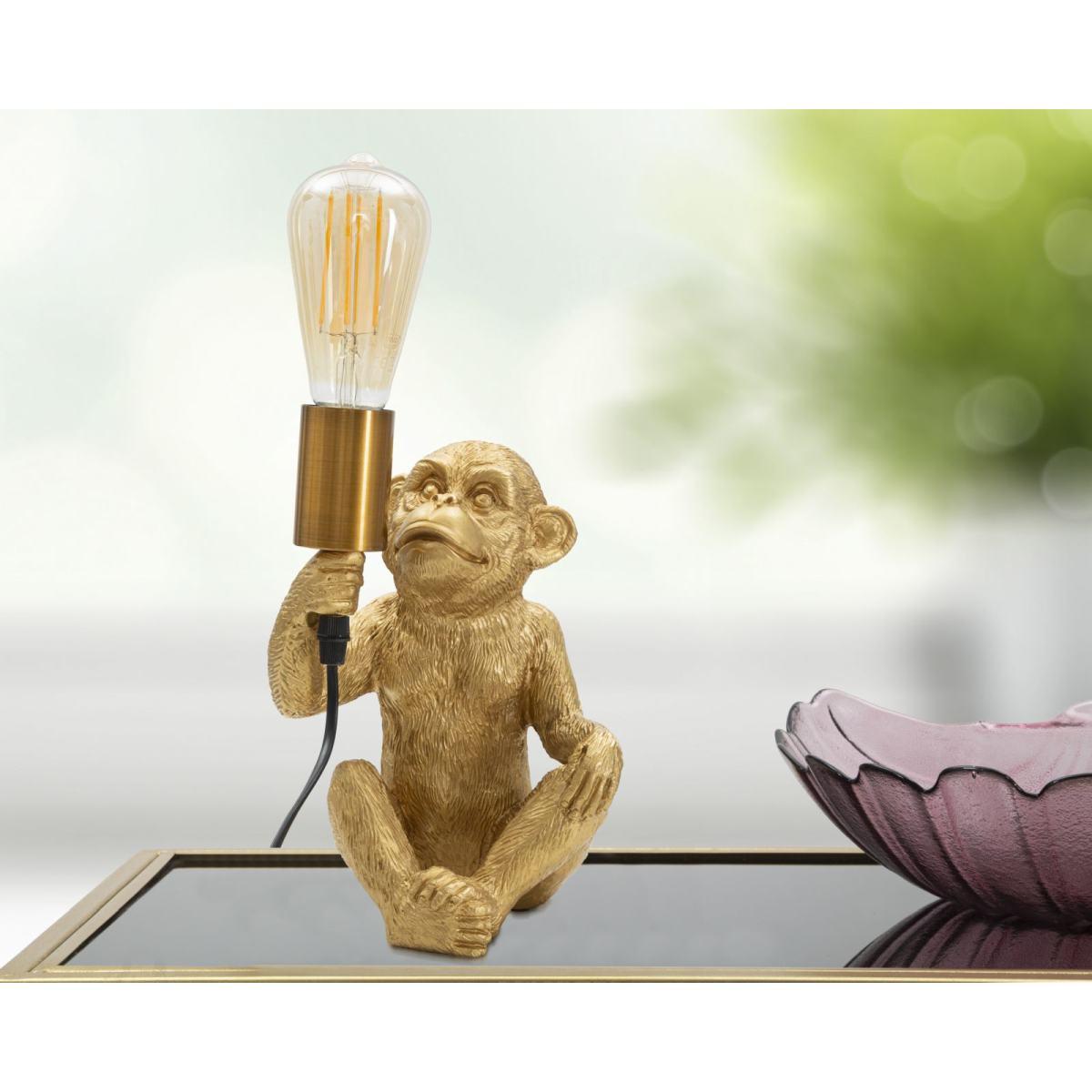 Lampada Da Tavolo Monkey Oro cm.17x14,5x25