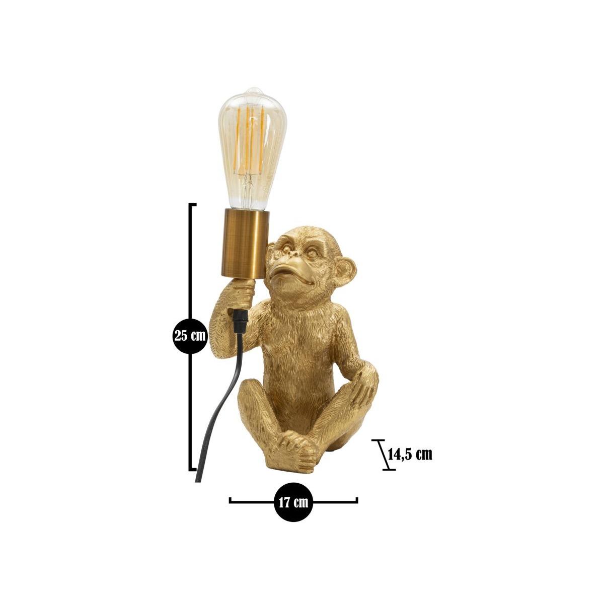 Lampada Da Tavolo Monkey Oro cm.17x14,5x25