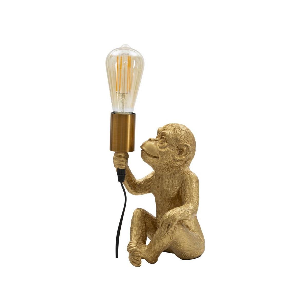 Lampada Da Tavolo Monkey Oro cm.17x14,5x25