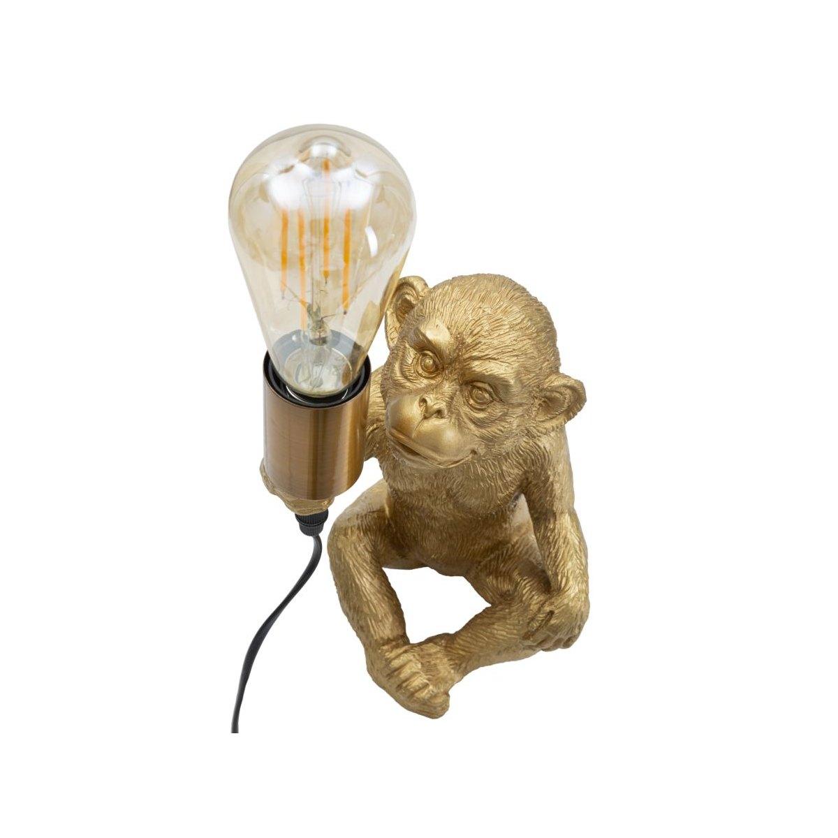 Lampada Da Tavolo Monkey Oro cm.17x14,5x25