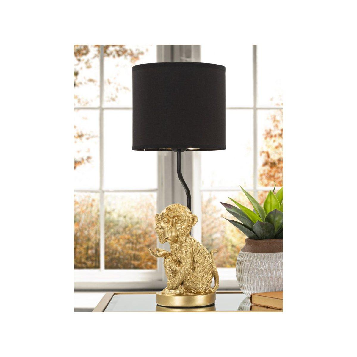 Lampada Tavolo Scultura Scimmia Seduta cm.Ø20x51,5