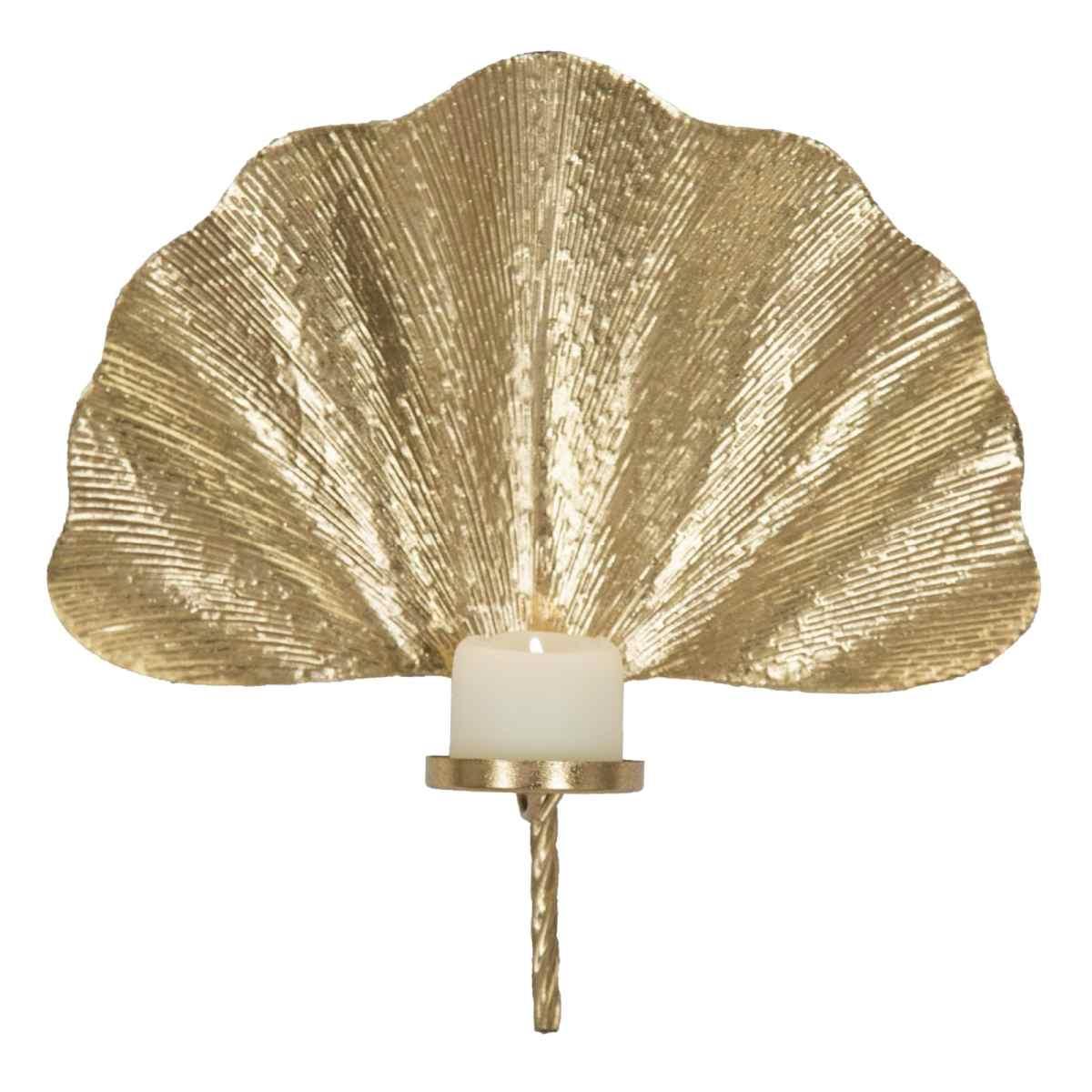 Portacandela Da Muro Glam Leaf cm.41x11,5x40