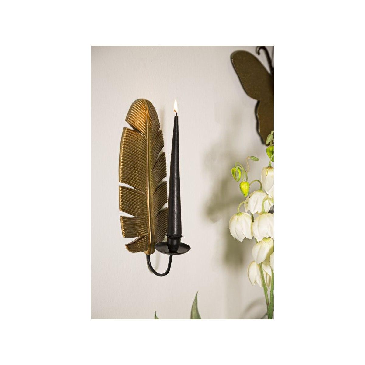 Portacandela Da Muro Leaf cm.12,8x8,9x31,2