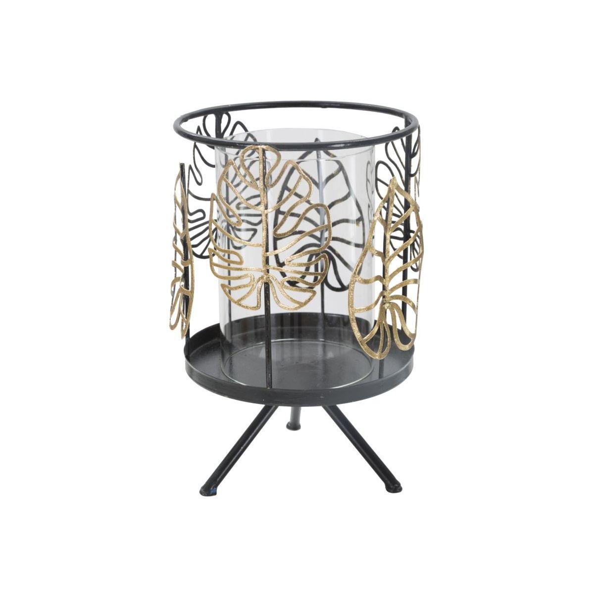 Portacandela Foglie Gold cm.Ø15x23,3
