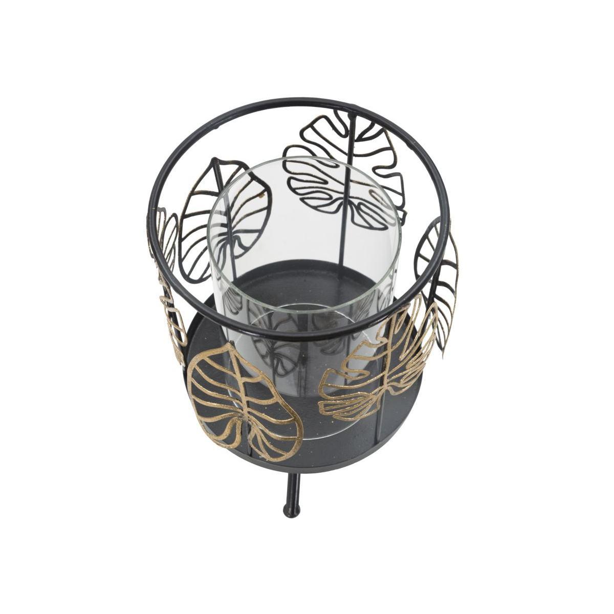 Portacandela Foglie Gold cm.Ø15x23,3