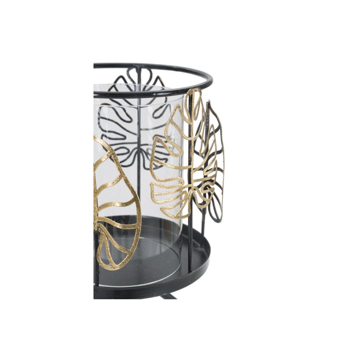 Portacandela Foglie Gold cm.Ø15x23,3