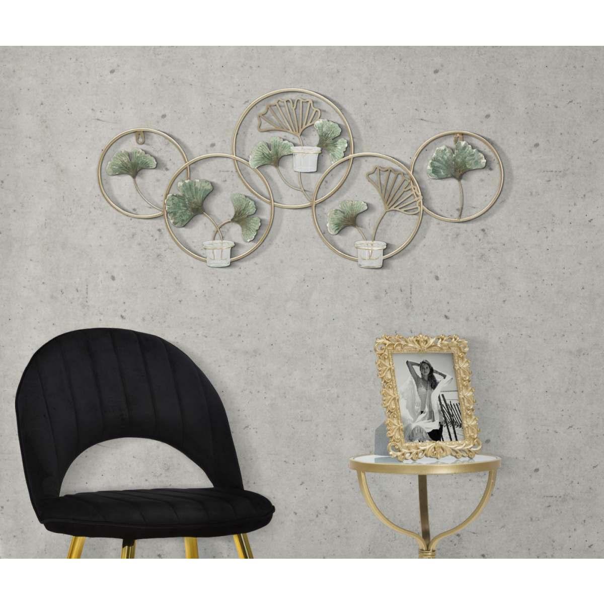 Portacandela Da Muro Greenery cm.80x7,5x35,5