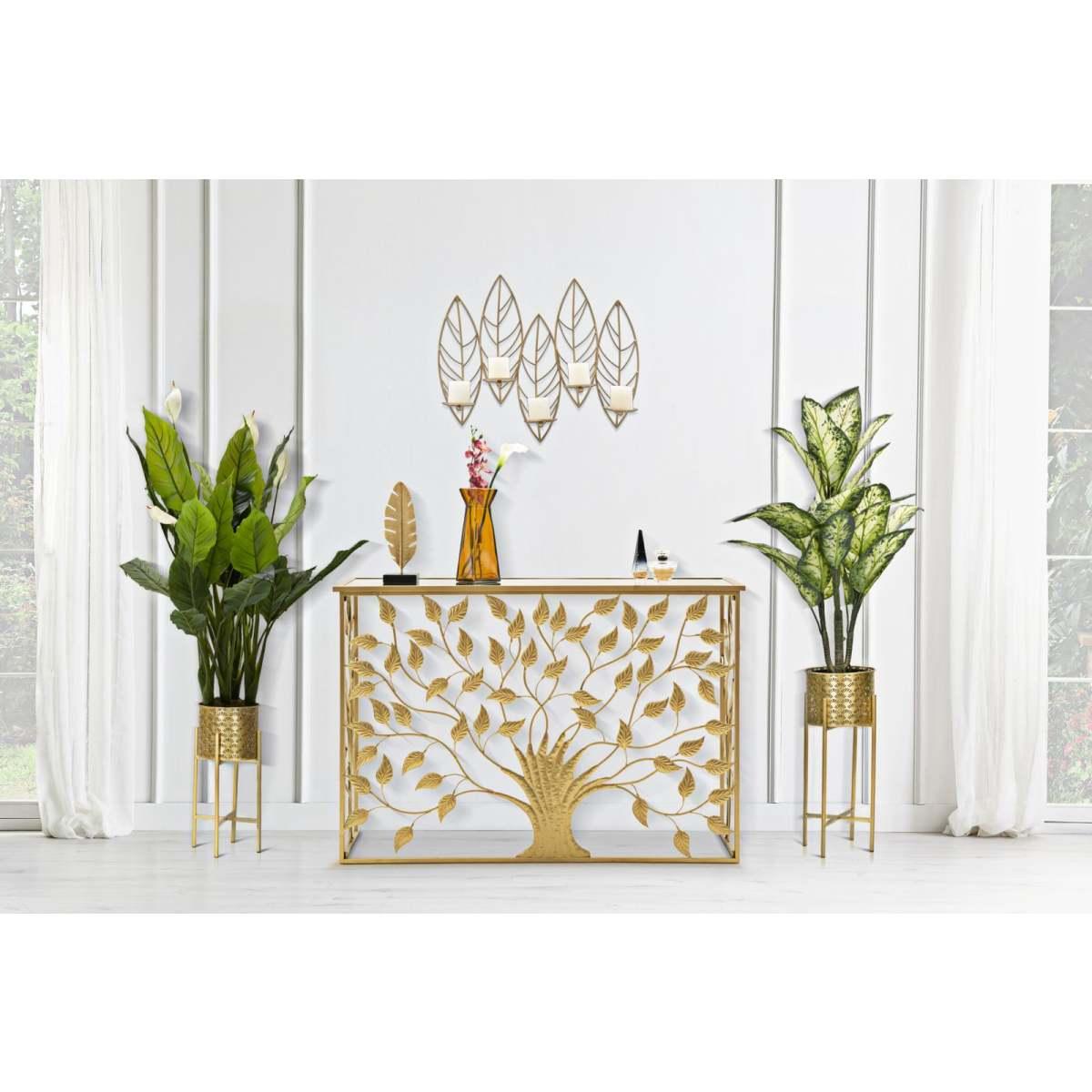 Portacandela Leaf Da Muro cm.66x14x56