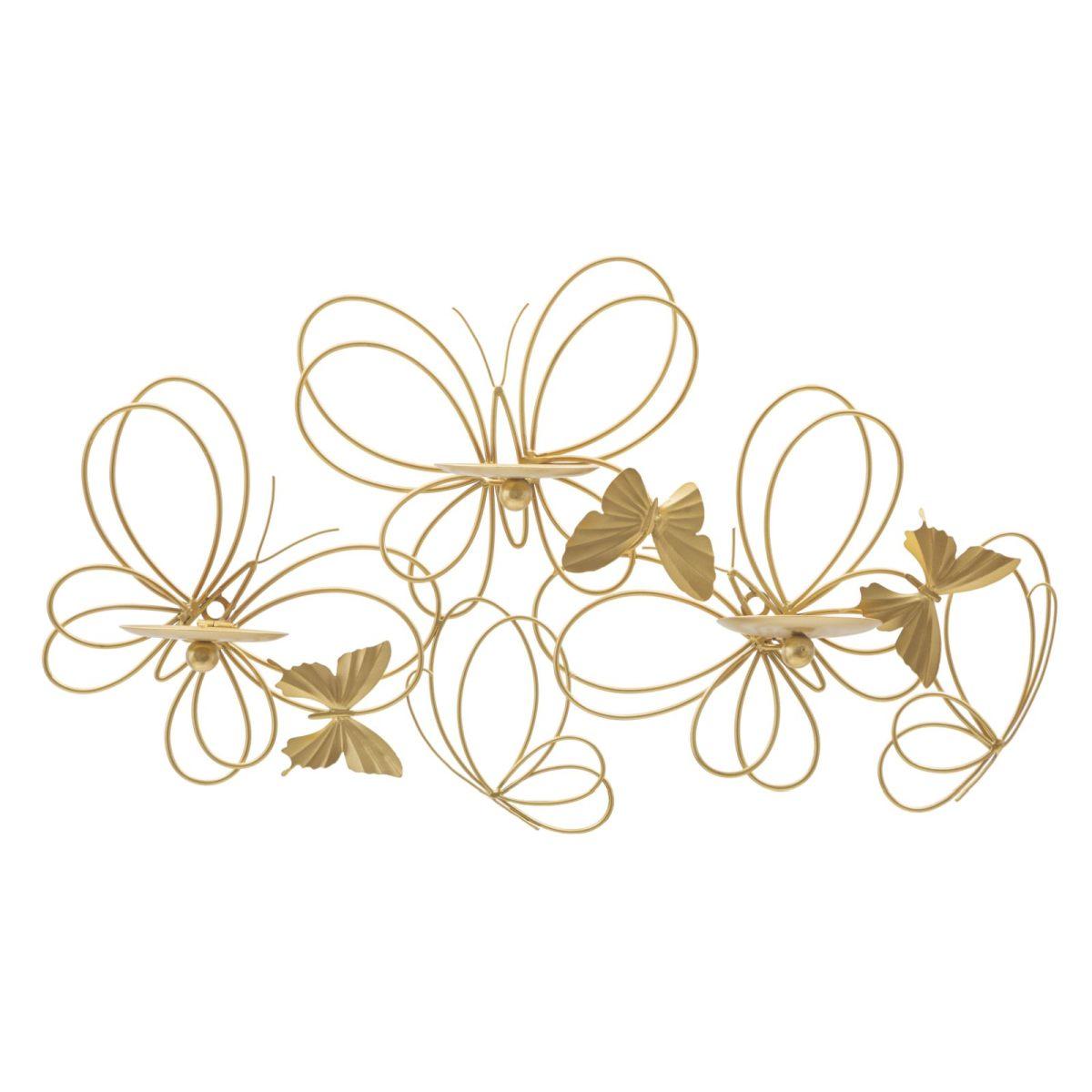 Portacandela Da Muro Farfalle cm.61x12x34