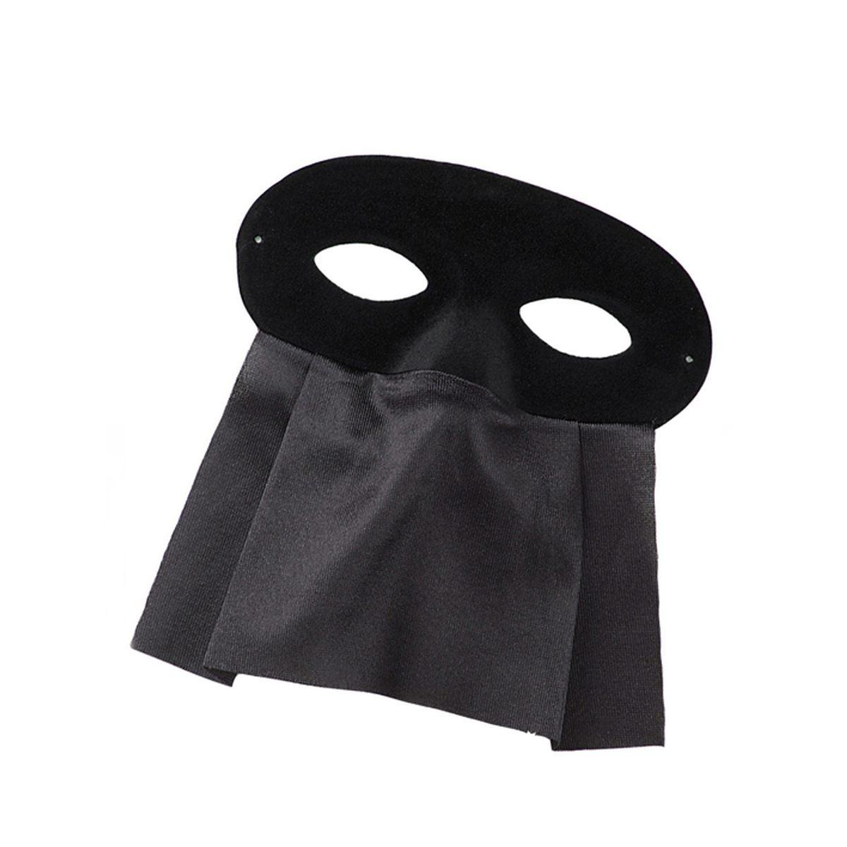 Domino Scamosciato Nero Con Bautta Raso Nera |Carnival Toys