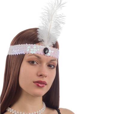 Fascia Capelli Charleston Bianca In Paillettes |Carnival Toys