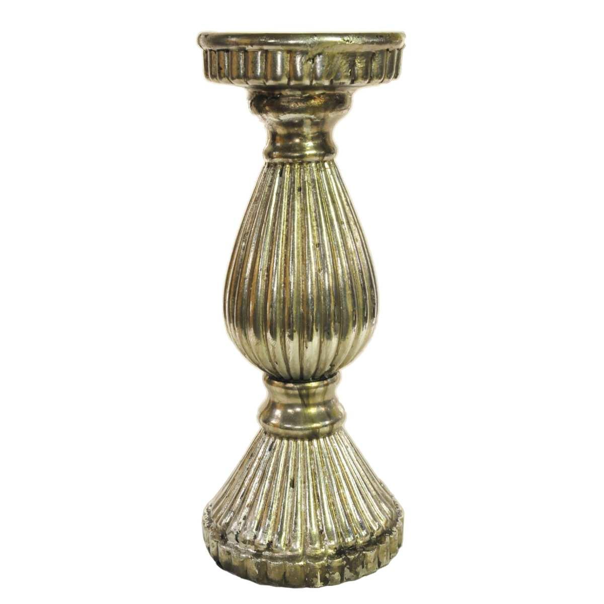 Portacandela Argento Resina cm.Ø16X38 |Innova