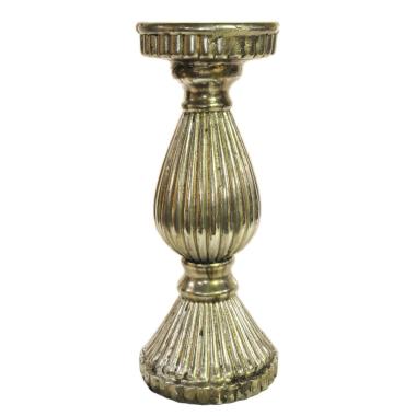Portacandela Argento Resina cm.Ø16X38 |Innova