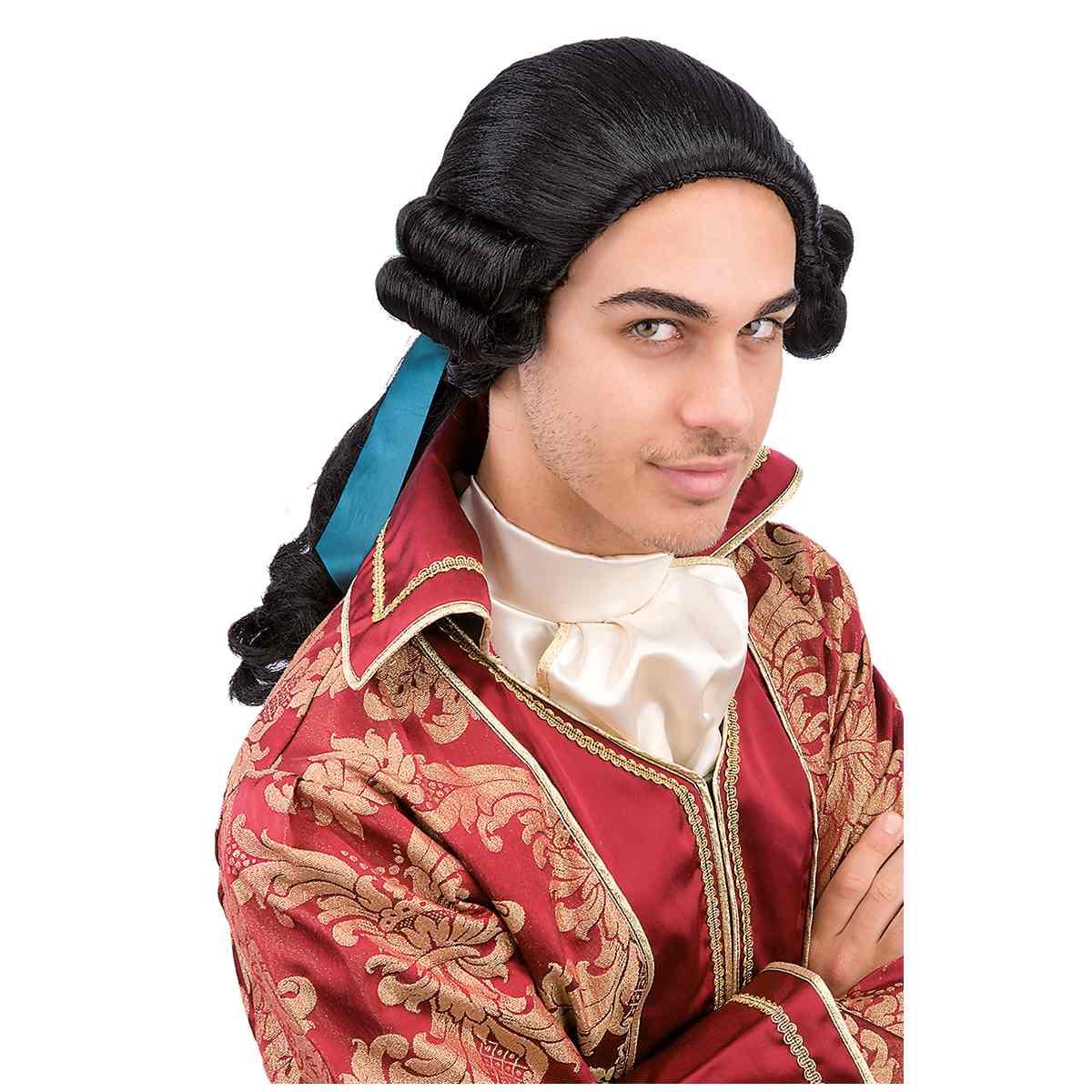 Parrucca Cavaliere Nero Con Coda |Carnival Toys