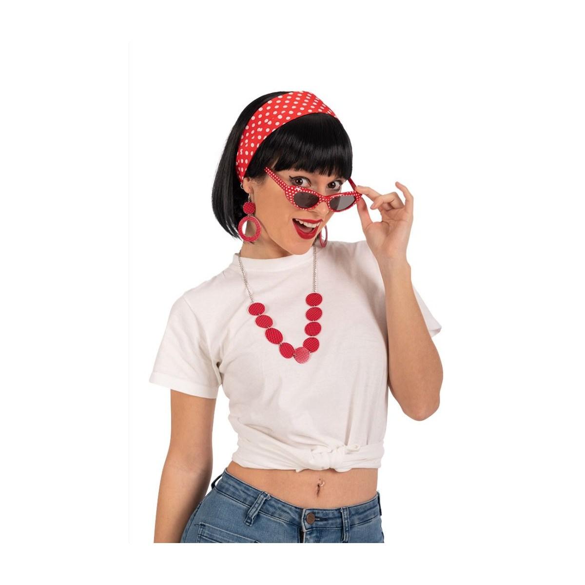 Anni '50 Con Occhiali Foulard Collana Orecchini |Carnival Toys