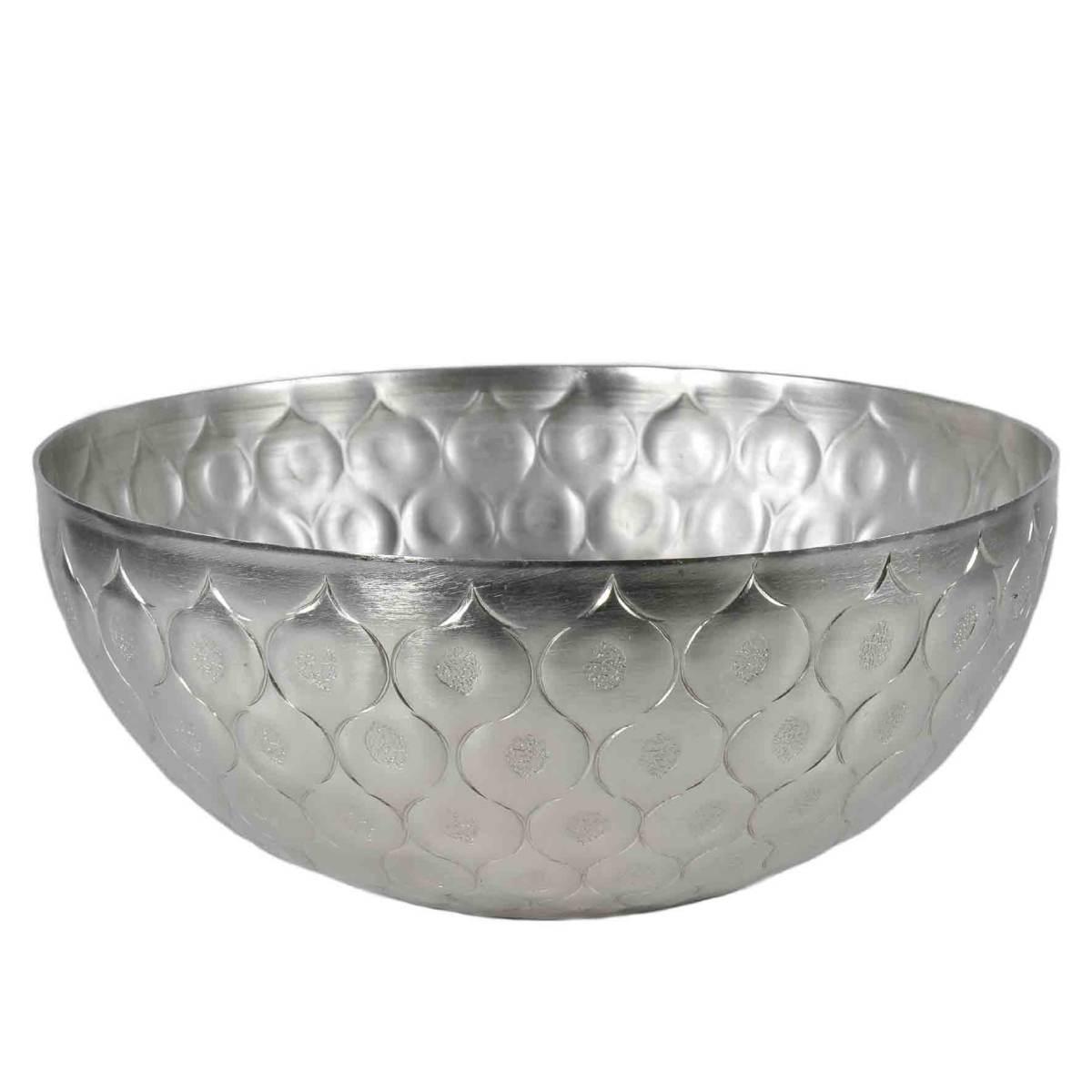 Vaso Metallo Ciotola Argento cm.Ø30x13 | Innova