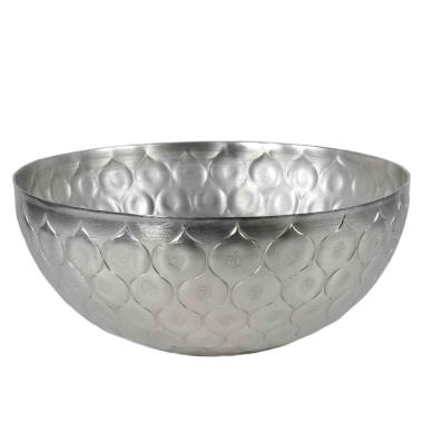 Vaso Metallo Ciotola Argento cm.Ø30x13 | Innova