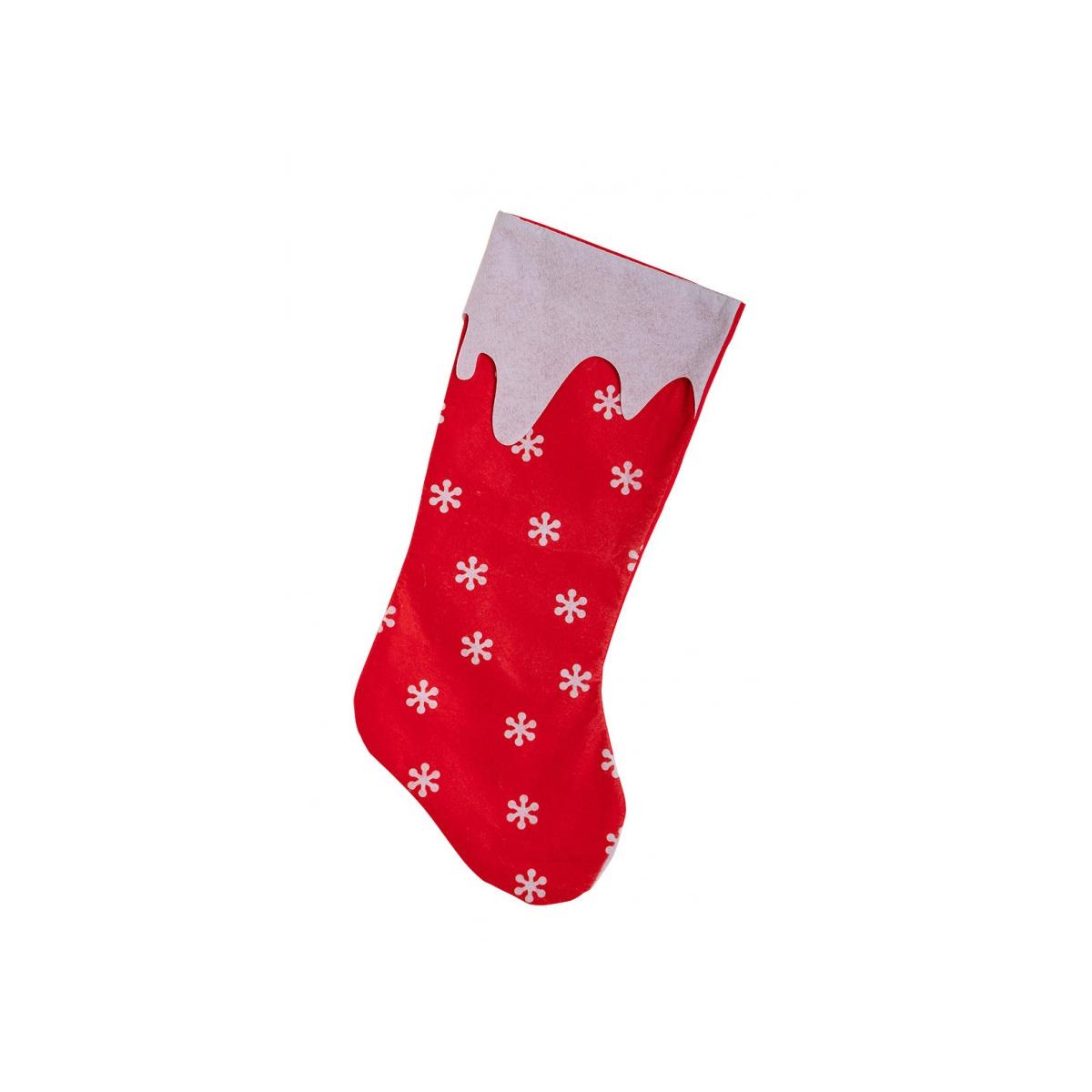 Calza Befana Feltro Rosso con Fiocchi Neve cm.60 |Carnival Toys