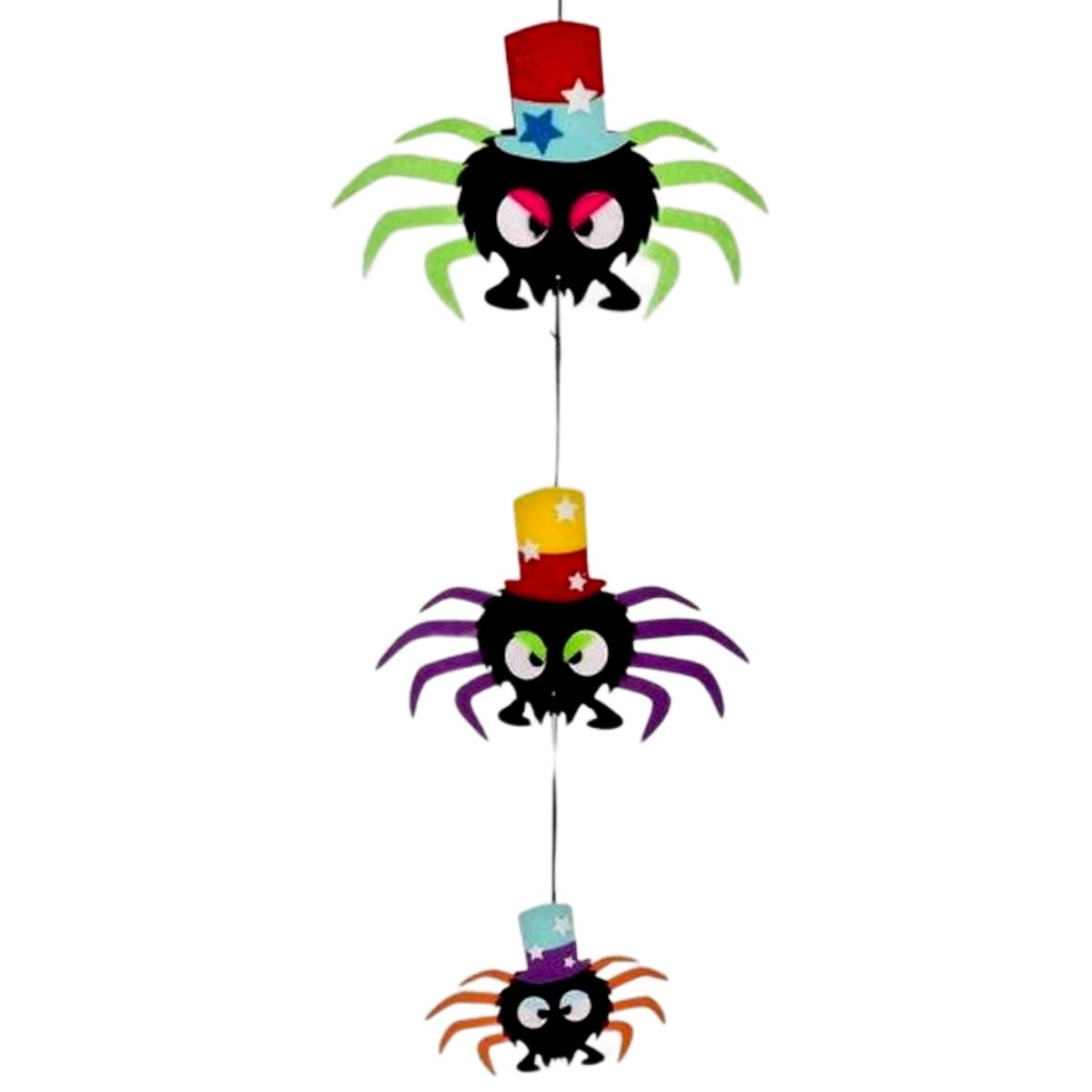Decorazione Filza Con Ragnetti In Feltro cm.50 |Carnival Toys