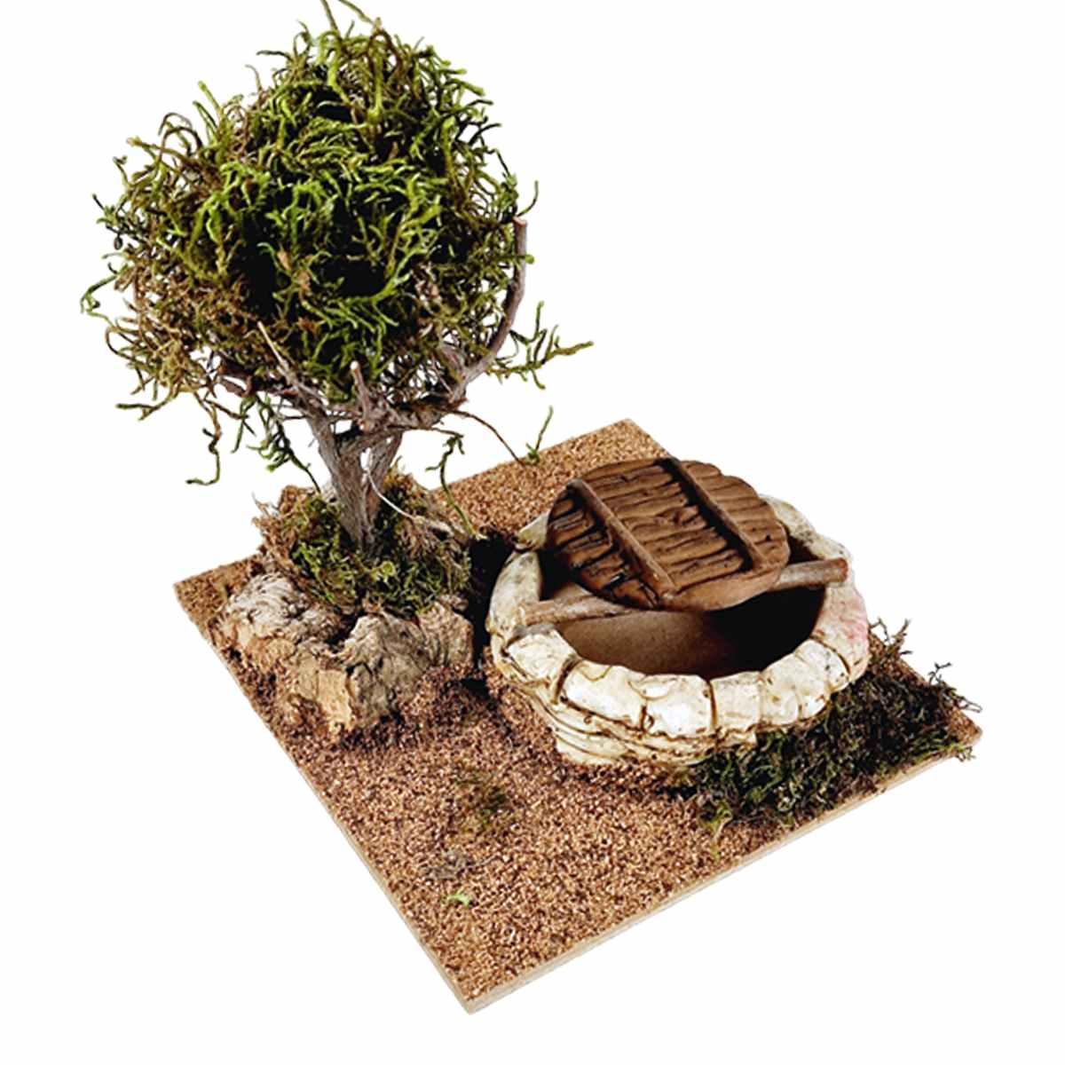Pozzo con Pianta di Lichene Sintetico Verde cm.15x15xH16 | M2 Store